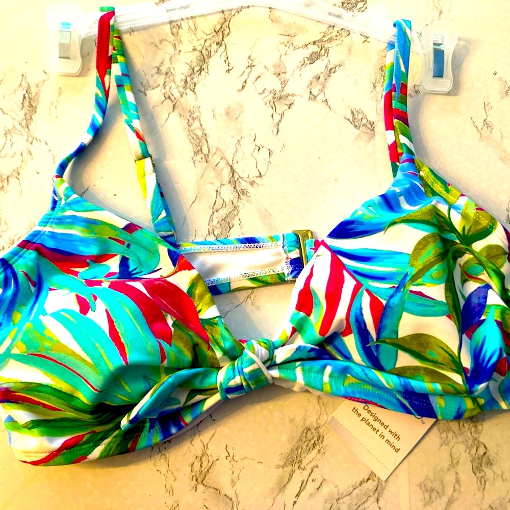 NWT | Women's Tie Front Bralette Swim Top / Time and Tru